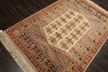 4x6 Beige, Burnt Orange, Gold Color Hand Knotted Turkish Kula Wool Traditional Oriental Rug