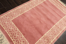 4x6 Blush, Ivory, Color Hand Knotted Indo Tibetan Wool Transitional Oriental Rug