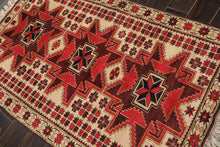 4x6 Ivory, Red, Maroon Color Hand Knotted Turkish Kula Wool Traditional Oriental Rug