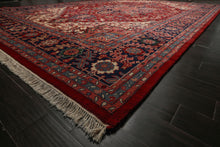 12x18 Red, Navy, Aqua Color Hand Knotted Heriz Wool Traditional Oriental Rug