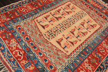 6x7 Ivory, Orange, Aqua Color Hand Knotted Turkish Kula Wool Traditional Oriental Rug