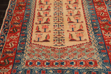 6x7 Ivory, Orange, Aqua Color Hand Knotted Turkish Kula Wool Traditional Oriental Rug