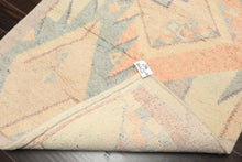 4x6 Ivory, Aqua, Lavender Color Hand Knotted Indo Tibetan Wool Art Deco Oriental Rug