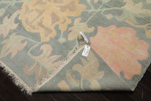 8x10 Aqua, Rose, Beige Color Hand Knotted Tibetan Wool Art Deco Oriental Rug