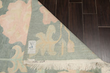 8x10 Aqua, Rose, Beige Color Hand Knotted Tibetan Wool Art Deco Oriental Rug