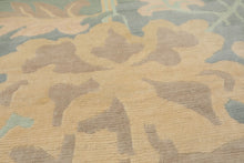 8x10 Aqua, Rose, Beige Color Hand Knotted Tibetan Wool Art Deco Oriental Rug