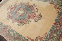 6x9 Ivory, Aqua, Lavender Color Hand Knotted French Aubusson Savonnerie New Zealand Wool Traditional Oriental Rug