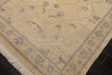 6x9 Ivory, Gray, Rose Color Hand Knotted Tibetan Wool Transitional Oriental Rug