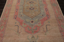 6x10 Faded Peach, Blush, Aqua Color Hand Knotted Tibetan Wool Traditional Oriental Rug