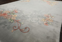 6x9 Gray, Green, Rose Color Hand Knotted French Aubusson Savonnerie Wool Traditional Oriental Rug