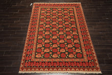 6x9 Green, Rose, Charcoal Color Hand Knotted  Wool Traditional Oriental Rug