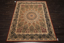 8x10 Ivory, Brown, Black Color Hand Tufted  Wool & Silk Traditional Oriental Rug