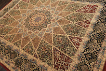 8x10 Ivory, Brown, Black Color Hand Tufted  Wool & Silk Traditional Oriental Rug