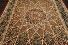 8x10 Ivory, Brown, Black Color Hand Tufted  Wool & Silk Traditional Oriental Rug