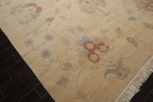 9x12 Beige, Oatmeal, Rose Color Hand Knotted Tibetan Wool Arts & Crafts Oriental Rug