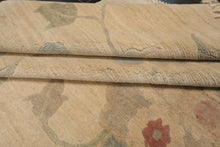 9x12 Beige, Oatmeal, Rose Color Hand Knotted Tibetan Wool Arts & Crafts Oriental Rug
