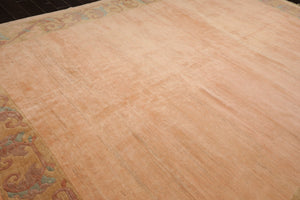 10x13 Blush, Pistacchio, Rose Color Hand Knotted Tibetan Wool Art Deco Oriental Rug