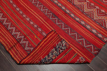 5x7 Rusty Red Caucasian Hand-Woven Wool Semi Antique Kilim Oriental Area Rug
