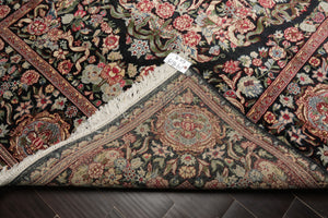 6x9 Charcoal, Ivory, Rose Color Hand Knotted French Aubusson Savonnerie Wool Traditional Oriental Rug