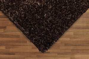 Multi Size Chocolate, White Hand Made Shag Polyester Modern Oriental Area Rug - Oriental Rug Of Houston