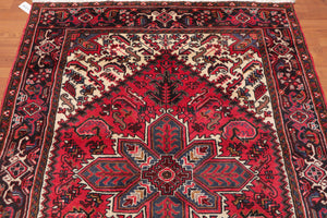 5x7 Red Hand Knotted Traditional Tabriz Bordered Wool Oriental Area Rug