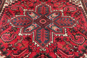 5x7 Red Hand Knotted Traditional Tabriz Bordered Wool Oriental Area Rug