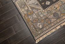 8x10 Charcoal, Gray, Teal Color Hand Knotted Soumak Wool Transitional Oriental Rug