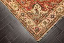 6x9 Moss, Gray, Ivory Color Hand Knotted Heriz Wool Transitional Oriental Rug