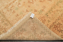 6x9 Gold, Sage, Brown Color Hand Knotted Oushak Wool Transitional Oriental Rug