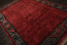 6x9 Red, Black, Aqua Color Hand Knotted Tibetan Wool Modern Oriental Rug
