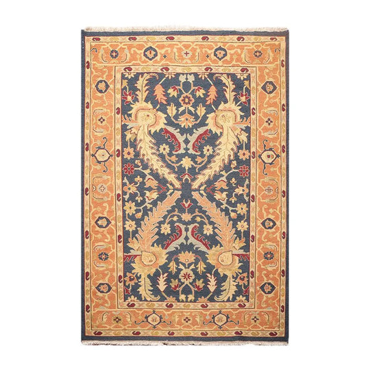 5x8 Midnight Blue Hand Knotted 100% Wool Reversible Oriental Area Rug