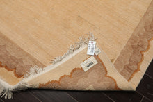 6x9 Ivory, Tan, Brown Color Hand Knotted Tibetan Wool European Classic Oriental Rug