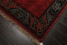 6x9 Red, Black, Aqua Color Hand Knotted Tibetan Wool Modern Oriental Rug