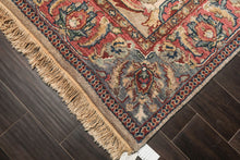 6x9 Brown, Slate, Rose Color Hand Knotted Oushak Wool Traditional Oriental Rug