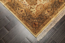 6x9 Beige, Green, Brown Color Hand Knotted Oushak Wool Traditional Oriental Rug