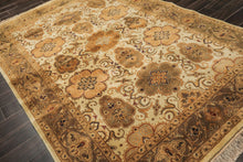 6x9 Beige, Green, Brown Color Hand Knotted Oushak Wool Traditional Oriental Rug