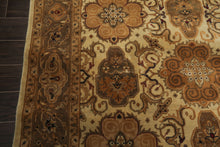 6x9 Beige, Green, Brown Color Hand Knotted Oushak Wool Traditional Oriental Rug