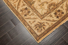 6x9 Gold, Beige, Brown Color Hand Knotted Oushak Wool Traditional Oriental Rug