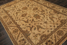 6x9 Gold, Beige, Brown Color Hand Knotted Oushak Wool Traditional Oriental Rug