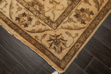 6x9 Gold, Beige, Brown Color Hand Knotted Oushak Wool Traditional Oriental Rug