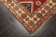 6x9 Red, Gold, Sage Color Hand Knotted Kazak Wool Traditional Oriental Rug
