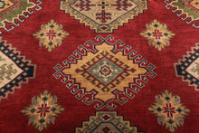 6x9 Red, Gold, Sage Color Hand Knotted Kazak Wool Traditional Oriental Rug