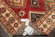 6x9 Red, Gold, Sage Color Hand Knotted Kazak Wool Traditional Oriental Rug