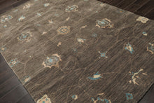 5x8 Gray, Moss, Ivory Color Hand Knotted Tibetan Wool Transitional Oriental Rug