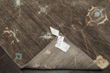 5x8 Gray, Moss, Ivory Color Hand Knotted Tibetan Wool Transitional Oriental Rug