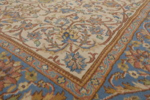 5x8 Ivory, Turquoise, Lime Color Hand Knotted French Aubusson Savonnerie New Zealand Wool Traditional Oriental Rug