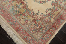 6x9 Ivory, Blush, Brown Color Hand Knotted French Aubusson Savonnerie New Zealand Wool Traditional Oriental Rug