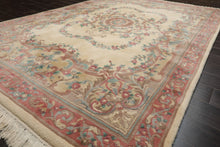 6x9 Ivory, Blush, Brown Color Hand Knotted French Aubusson Savonnerie New Zealand Wool Traditional Oriental Rug