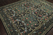 Multi Size Charcoal Sage Rose Color Hand Hooked William Morris Wool Traditional Oriental Rug