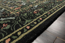 Multi Size Charcoal Sage Rose Color Hand Hooked William Morris Wool Traditional Oriental Rug